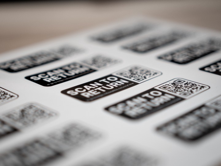 Scan to Return stickers with a QR Code
